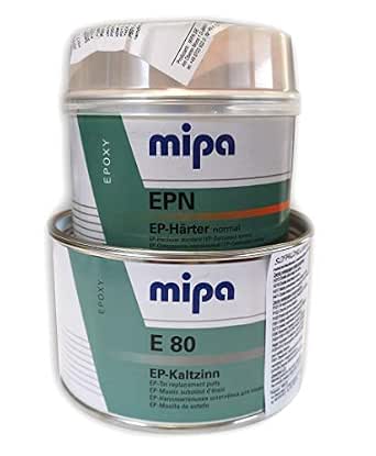 MIPA E 80 Kaltzinn 1KG + Härterspachtel 0,5KG Epoxi Set