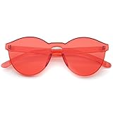 zeroUV - One Piece PC Lens Rimless Ultra-Bold Colorful Mono Block Sunglasses 60mm (Red)