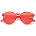 zeroUV One Piece PC Lens Rimless Ultra-Bold Colorful Mono Block Sunglasses 60mm (Red)