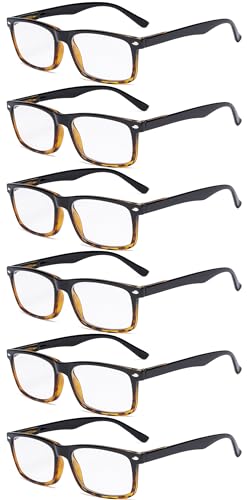 Eyekepper 6-Pack Men's Reading Glasses - Black/Tortoise +0.75