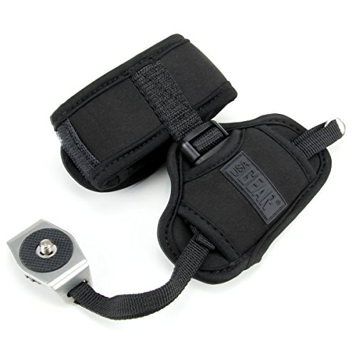 image for USA GEAR Professional Camera Grip Hand Strap with Black Neoprene Desig