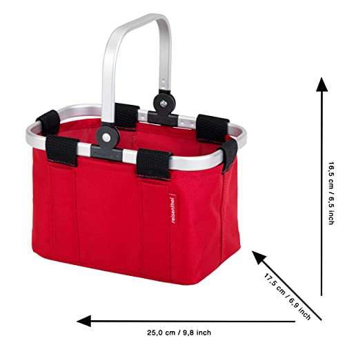 Theo Klein 9661 reisenthel Einkaufskorb carrybag mini, rot I Kaufladen-Zubehör mit Aluminiumrahmen und klappbarem Bügel I Maße: 25 cm x 17,5 cm x 16,5 cm I Spielzeug für Kinder ab 3 Jahren