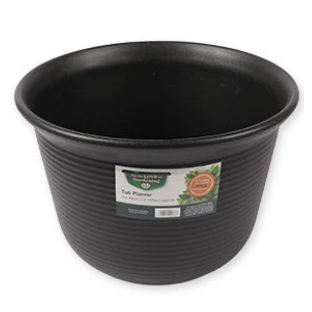 Fabfinds Black Garden Planter Plant Pots Tub Planters (Tub Planter 30Cm, )
