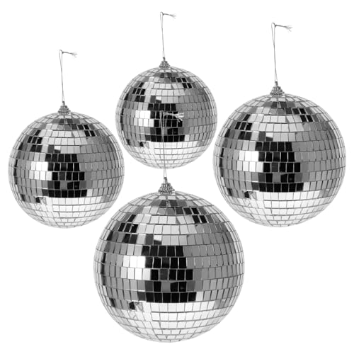 SUPVOX Mirror Disco Balls 4pcs Reflective Balls for Wedding Decor for Party Decorations