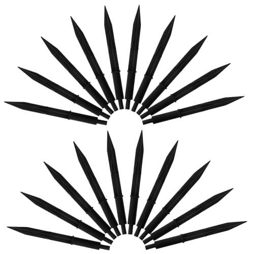 DEARMAMY Set de 20 Estacas para Luces Solares, Accesorios de Plástico para Iluminación Paisajística en Jardín y Terraza, Estacas Resistentes para Fijación en Tierra y Césped