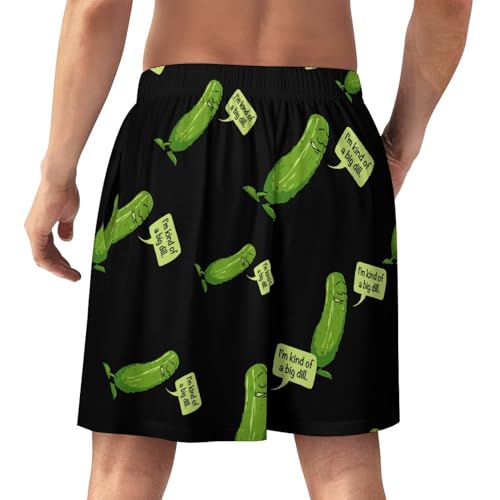 Big Dill Pickle Men's Pajama Shorts Lightweight Lounge Pants Pj Bottoms Sleep Pants3