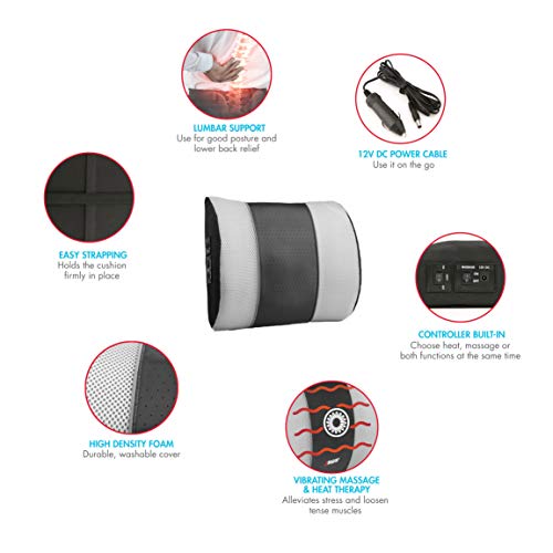 Wagan IN2514 Heated Massage Lumbar Cushion