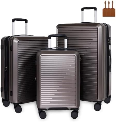 OUZZO Luggage Sets 3 Piece Expandable Suitcase Sets with Double S...