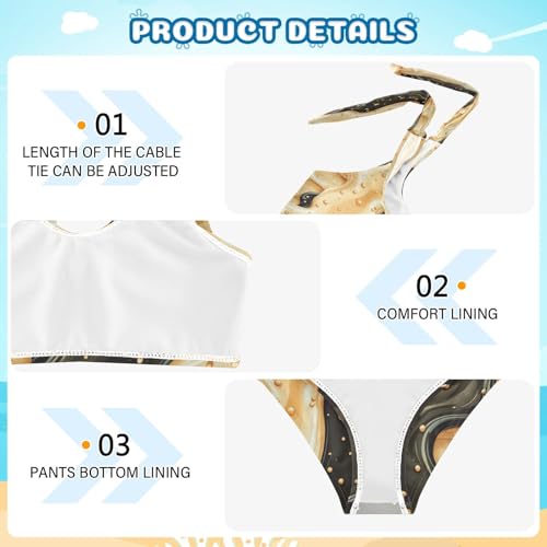 Sprinkles Milk Gold Black Ice Cream Girls Tankini Swimsuit Kids Bikini Sets 2 Pcs Bathing Suit 3T4