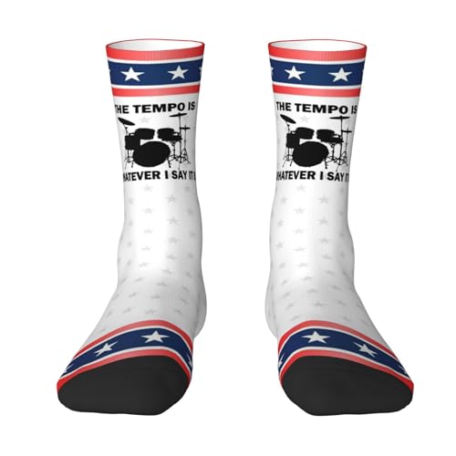 PAUPPY The-Tempo-Is-What-I-Say-Gifts Knee Socks for Women Long Tube Striped Socks Athletic Socks for Girls Youth