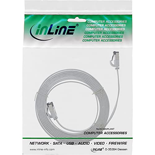 InLine® Flat Patch Cable U/FTP Cat.8.1 TPE Halogen- Grey 1.5 m, colour, 1.5m - Image 2