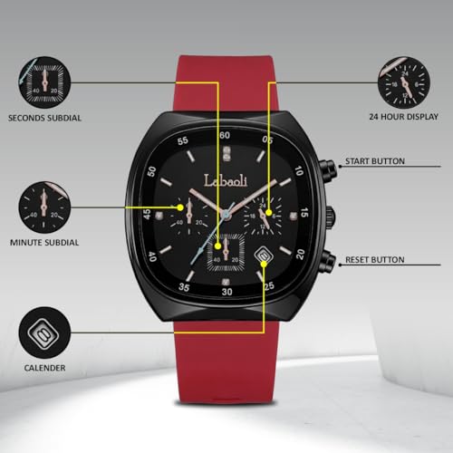 Image of Quadra 5681 Chronograph Watch for Women with Fashion-Led Dial Design, Silicone Strap Comfort, Luminous Hands & Date Display I Ladies & Girls | Casual, College, Everyday & Gifting