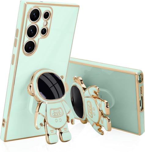 Image of for Samsung Galaxy S25 Ultra 5G Case Cute 3D Astronaut Stand Design Camera Protection Shockproof Soft Back Cover for Samsung Galaxy S25 Ultra 5G (Mint)