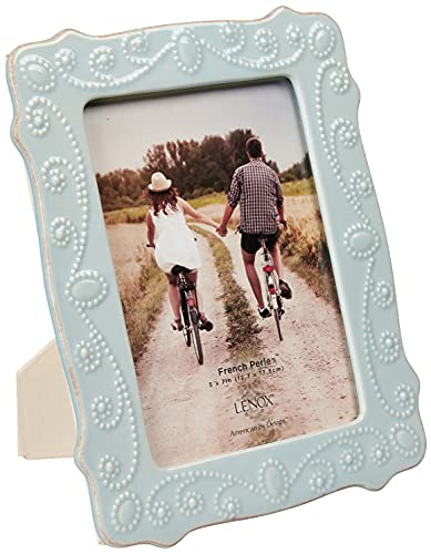 Lenox French Perle Ice Blue 5" X 7" Frame - 869601 #TOP29
