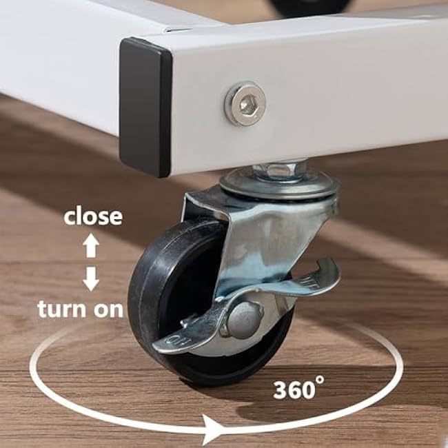 Home Storage RacksHeight Adjustable Kitchen Bakers Rack with Wheels Microwave Stand & Shelf White Metal Storage Cart with Mesh Basket for Living Room Kitchen Balcony (40.5 * 34 * 98cm)-sjwpcvZp