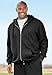 KingSize Men's Big & Tall Fleece Zip-front Hoodie Jacket - 5XL, Grey