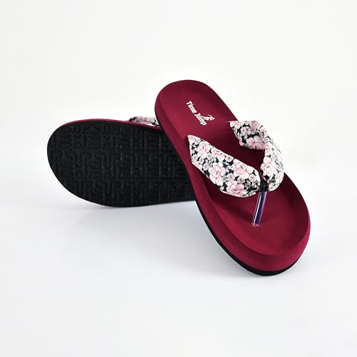 Image of Women's Geometric Print Flip Flops, Memory Foam Footbed, Comfort Slipper