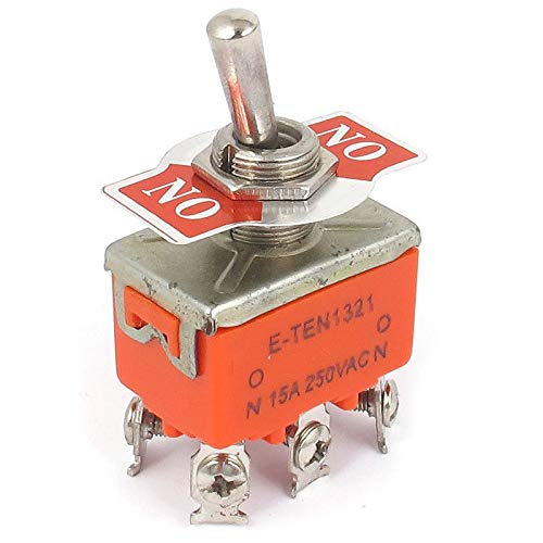 DPDT ON/ON 2 Positions 6 Screw Terminal Toggle Switch AC 250V 15A
