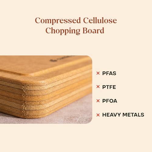 Image of CUMIN CO. Chopping Board | 29 cm | Bacteria Resistant Cutting Board for Kitchen | Odour-Free | FDA Compliant | Knife-Friendly | Compressed Cellulose