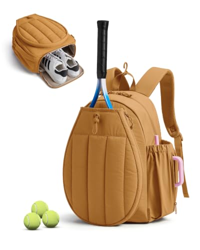 Image of BAGSMART Tennis Gym Bag for Women, Quilted Pickleball 15.6 inch Laptop Backpack