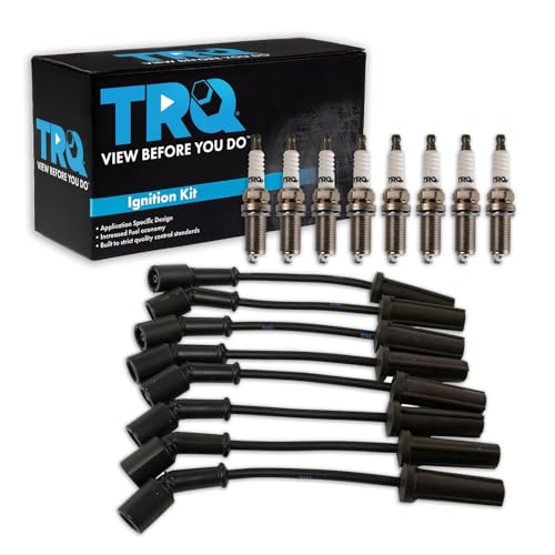 TRQ Spark Plug Kit 9 Piece Iridium Plugs Compatible with 2011-2013 Chevrolet Silverado 1500 2011-2016 Silverado HD 2010-2015 Camaro 2011-2020 Express 2011-2014 Tahoe 2009-2014 Cadillac CTS Escalade