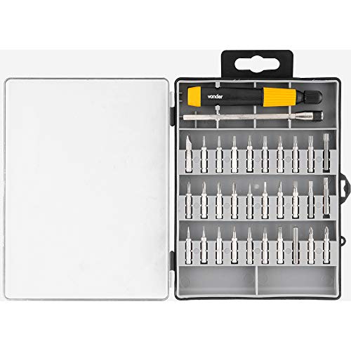 Jogo De Bits/ponteiras De Precisão, Com 32 Peças, Encaixe Sextavado Vonder 4 Mm