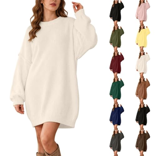 Fall Oversized Sweater Dresses For Women 2026 Crew Neck Pullover - image 1