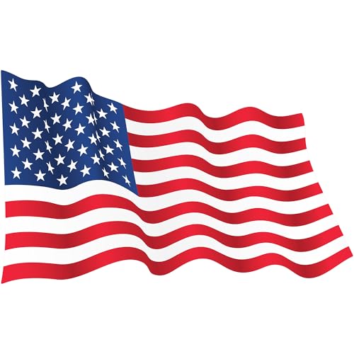 Image of Stickios Wavy American Flag Decal - Made in USA