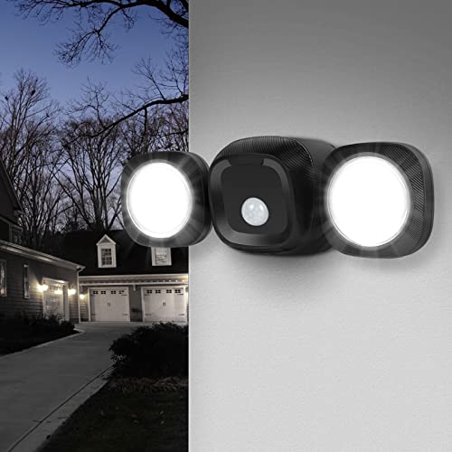 Battery-Operated Motion Sensor Lights Outdoor/Indoor - Wireless Led Flood Lights With Detector, 5500K, Ip65 Waterproof Dual Head Security Spotlight Outside House Garage Driveway Porch Shed Exterior #TOP7