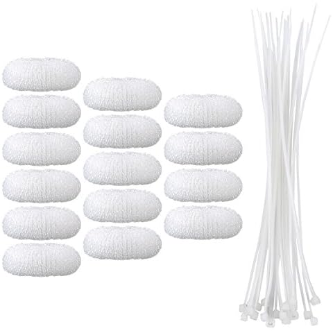 eBoot 15 Pieces Lint Traps Lint Snare Washing Machine Mesh Washer Laundry Hose Filter with 15 Pieces Cable Ties Cover