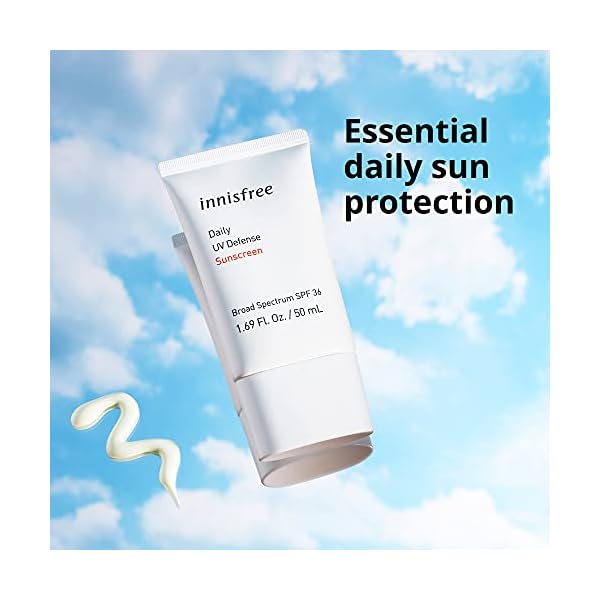 innisfree Daily UV Defense Sunscreen Broad Spectrum SPF 36 Face Lotion, 1.69 Fl Oz (Pack of 1)