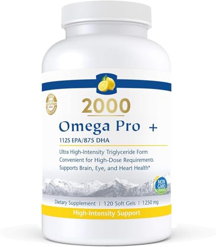 ProOmega 2000-D Ultra-Strength Fish Oil with Vitamin D3: 2150mg Omega-3 (EPA+DHA) per Serving - Lemon Flavor Softgels - 120 Count (2 Softgels Daily)