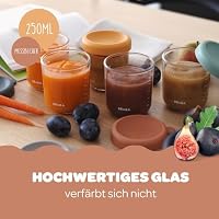 BÉABA - Aufbewahrungsbehälter für Babynahrung - 6er Pack - Skalierung - Temperaturbeständig - Aufbewahrungsbehälter für Babys und Kleinkinder - 250ML - Sunrise – Ansicht 4