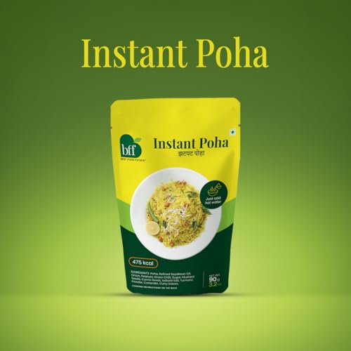 Image of Instant Poha Pack of 6 (90g Each) | Ready to Eat Indian Breakfast Mix | Just Add Hot Water | No Added Preservatives | Portable Pack for Travel, Office, or Home | Simple & Easy Meal Solution