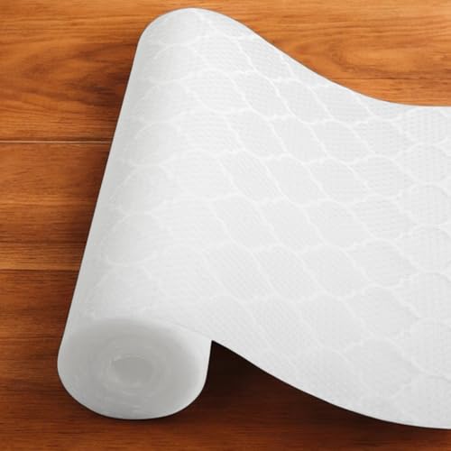 Image of Homestrap Multipurpose Dotted Anti-Slip Shelf Liner (45cm X 5m)|Washable Kitchen Drawer Mat for Fridge, Table, Cupboards, and Shelves | Durable and Waterproof in White (Transparent)