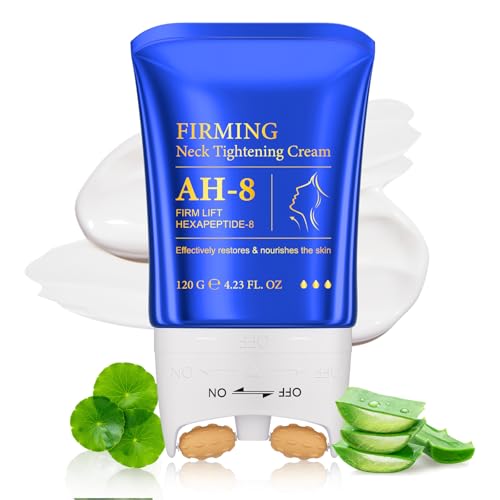 lofuanna AH-8 Firming Neck Cream,Firming Lifting Neck Creams for Tightening & Moisturizing Skin with Massage Roller, AH-8 Neck Cream for Crepey Skin,Hydrating & Reduce Wrinkles for Men and Women