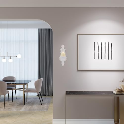 Candelabro de pared vintage de hierro forjado con estructura artística colgante 8