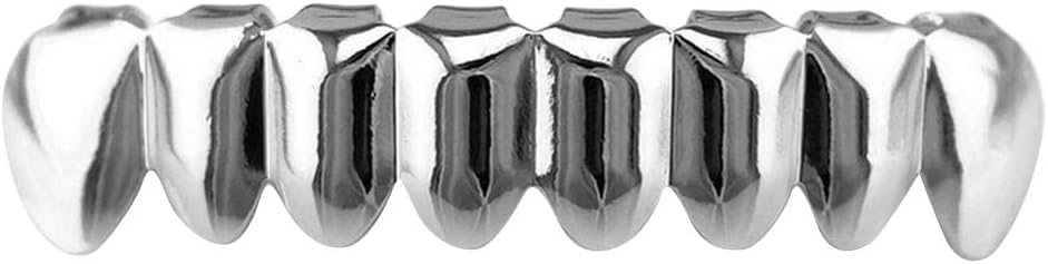 LOOM TREE 18K Hip-Hop Top/Bottom Mouth Teeth Grills Unisex White - Bottom Grills