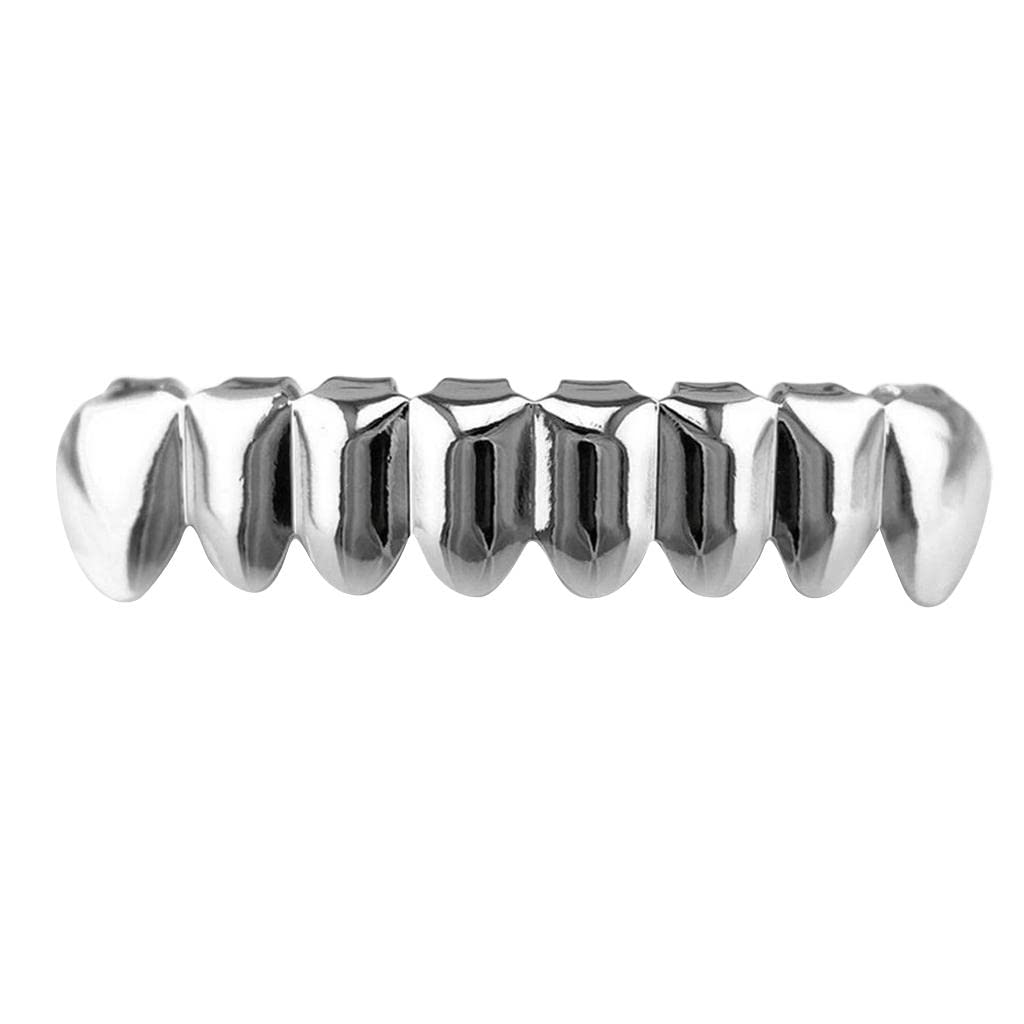 LOOM TREE 18K Hip-Hop Top/Bottom Mouth Teeth Grills Unisex White - Bottom Grills