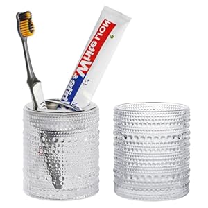 Tonxus Glas Zahnbürstenhalter mit 2 Schlitzen