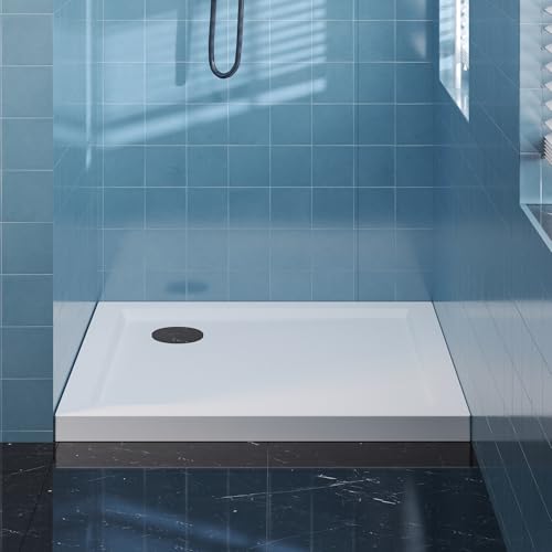 Image of Casaphoria 32 inch x 32 inch Shower Base Pan with 3.35 inch Corner Drain Hole,Shower Pan Five-Layer Acrylic + ABS Processing, Non-Slip Shower Enclosure Base for Bathroom, No Threshold White