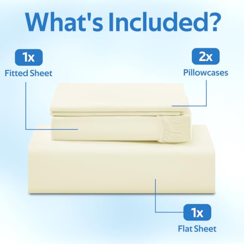 Image of Cooling Comforter Queen Size Set 4 Pieces, Summer Blanket with Dual-Sided Cool Tech, Deep Pocket Fitted Sheet Fits Up to 18 inch, Q-Max>0.55 Thin Comforter for Hot Sleepers, with 2 Pillowcases, Beige