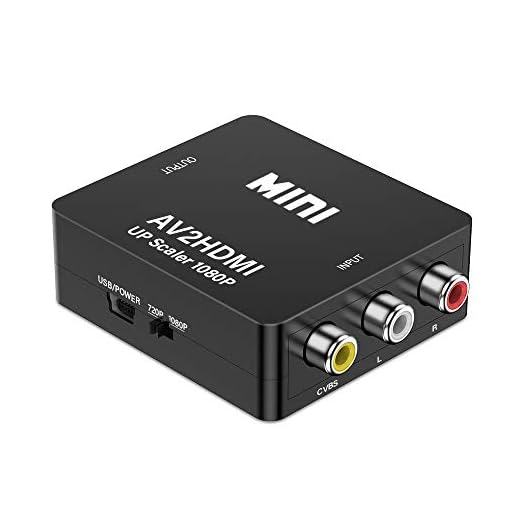 KLKE RCA to HDMI Converter 1080P Mini CVBS to HDMI Composite Video Audio Converter AV to HDMI Converter Supports NTSC PC Laptop Xbox PS4 PS3 TV STB VHS VCR Camera DVD