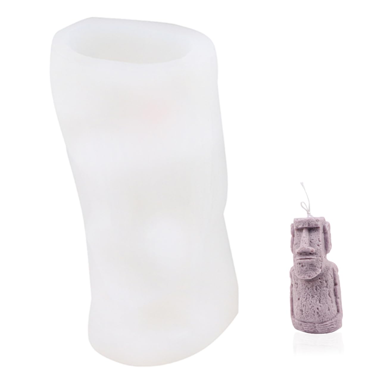 Anneome Stampo Candele in Silicone Riutilizzabile Forma di Statua Isola di Pasqua per Creare Candele Profumate Fai da Te