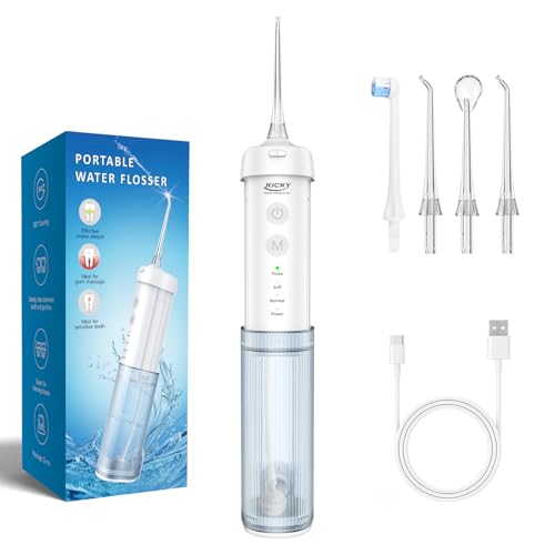 Water Flosser Dental Oral Irrigator Water Teeth Cleaner Pick, Telescopic Water Tank, 4 Modes, IPX7 Waterproof, Mini Portable Home Travel Best for Teeth, Braces Bridges Care, Packaging Vary K42 (K42)