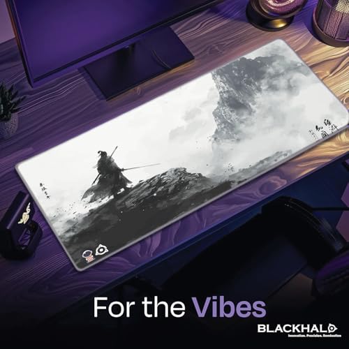 Image of (Limited Edition) Black Halo Esports M2511 Gaming Mousepads Large Extended Mouse Pad for Laptop Desktop PC - Anti-Skid Rubber Base - Smooth Surface - 595MM x 290MM - Stiched Ends