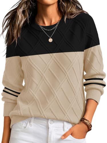 Zeagoo Women's Cable Knit Sweaters Fall Winter Long Sleeve Crewneck Tops - image 1