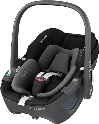 Maxi-Cosi Pebble 360 i-Size, Siège-auto bébé, Siège-auto nouveau-né 360, 0 à 15 mois (40 à 83 cm), Rotation à une main, Protection G-CELL contre les chocs latéraux, Essential Black