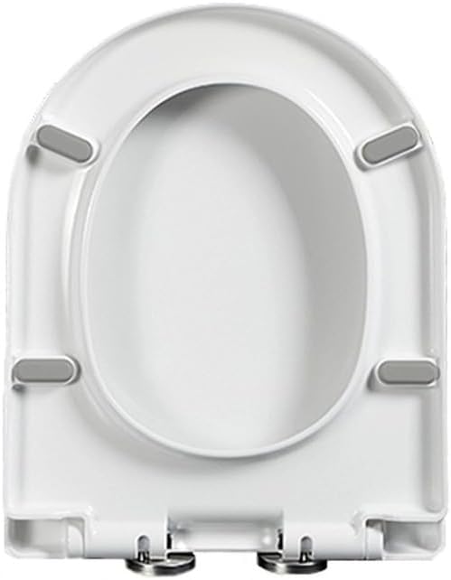 White Quick Release D-Shaped Soft Close Toilet Seat, Easy Clean PP Material, 355 x 440mm