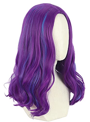 Yuehong Long Curly Purple Wig Party Wigs For Women Cosplay Costume Halloween Hair Wigs (Adults) #TOP2